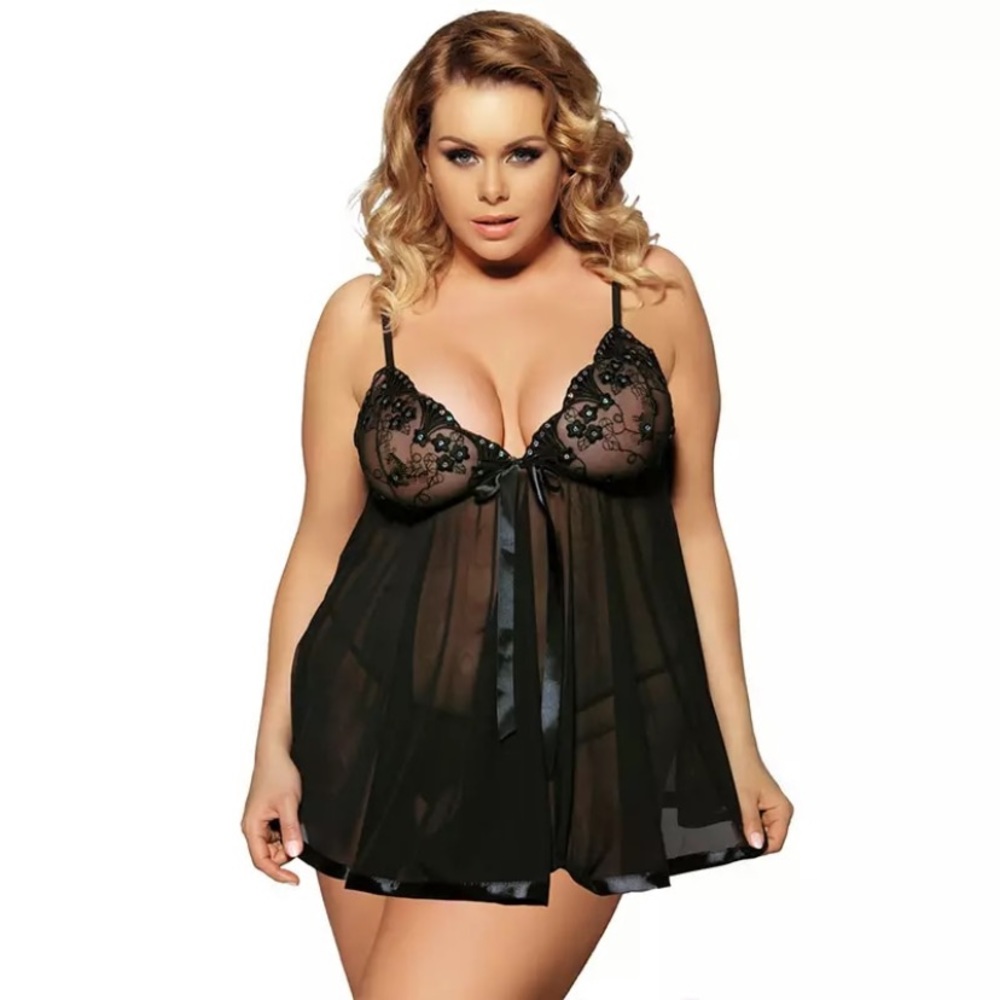 NEW Sexy chemise top 16;20;22 black see through
